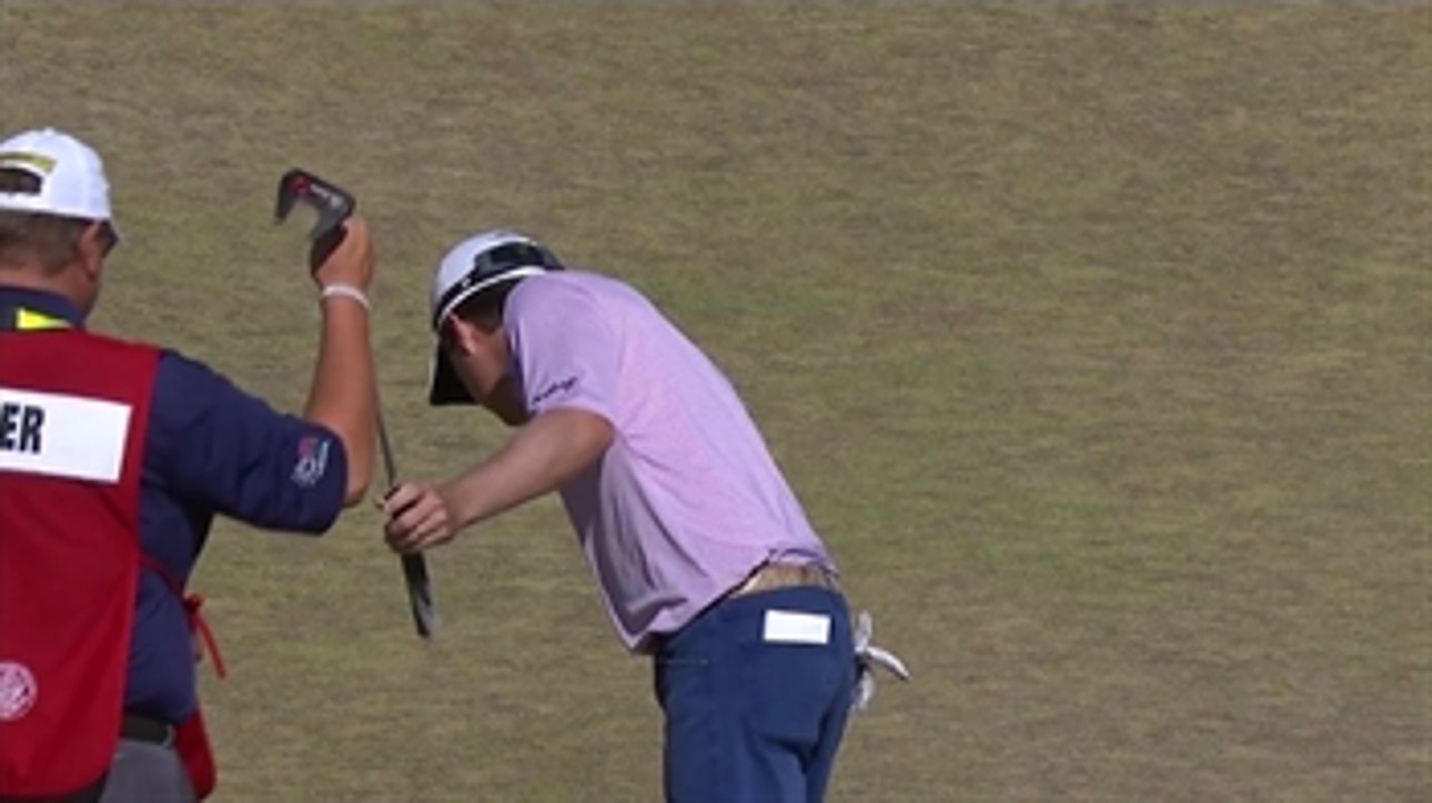 Kevin Kisner is surprised by the microphone in the cup- 2015 U.S. Open highlight
