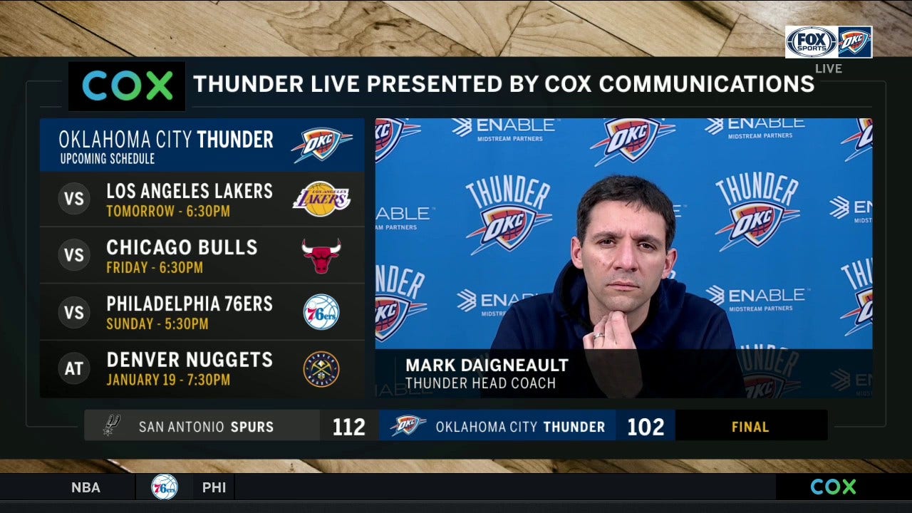 Mark Daigneault talks OKC's loss against San Antonio