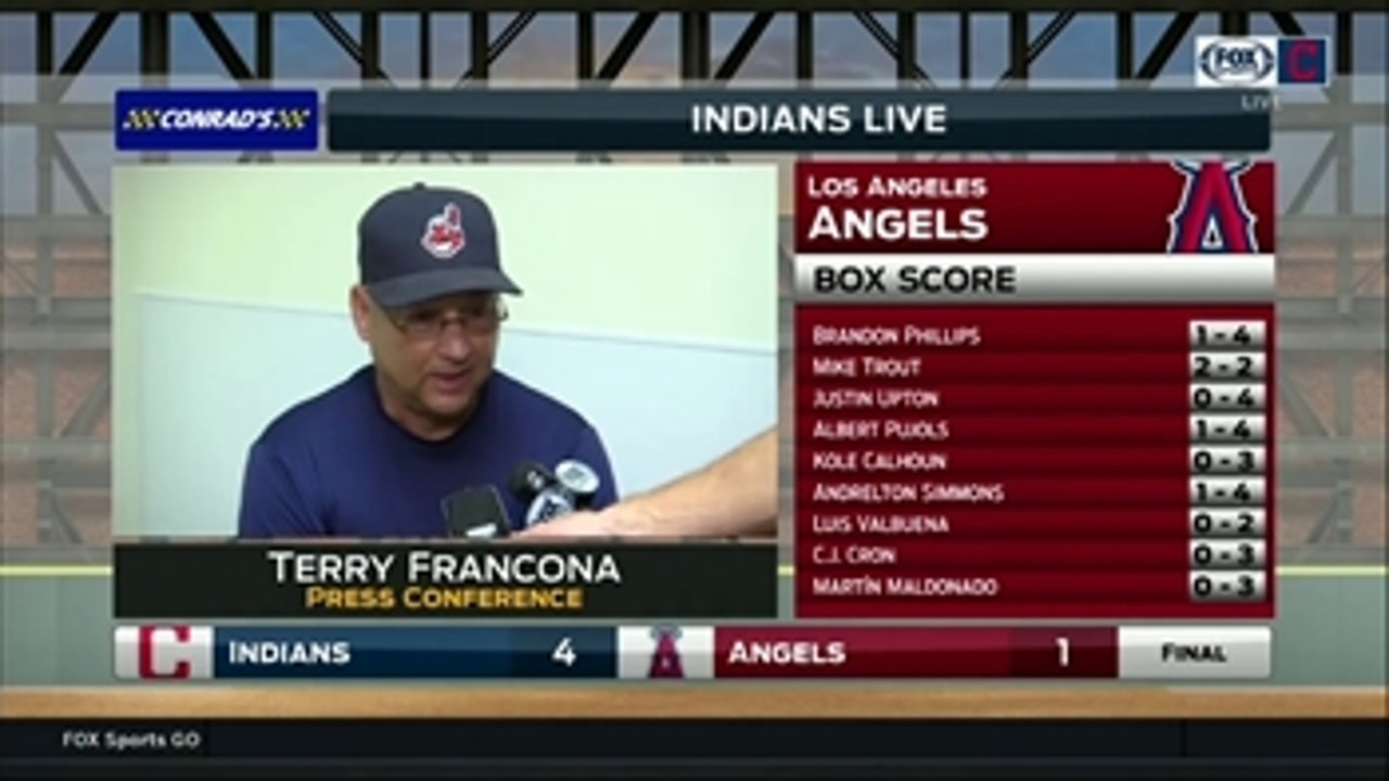 Terry Francona discusses bullpen's big day following 4-1 win