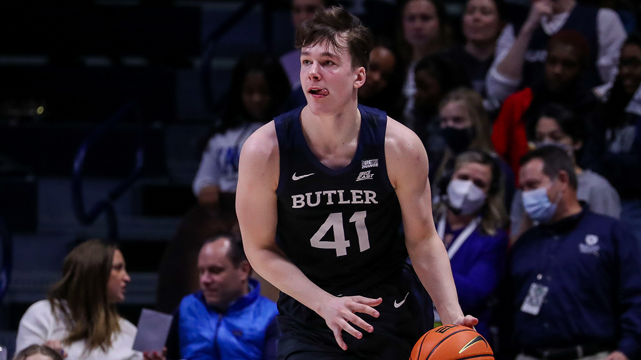 Simas Lukosius knocks down a last-second three to carry Butler past DePaul, 73-71