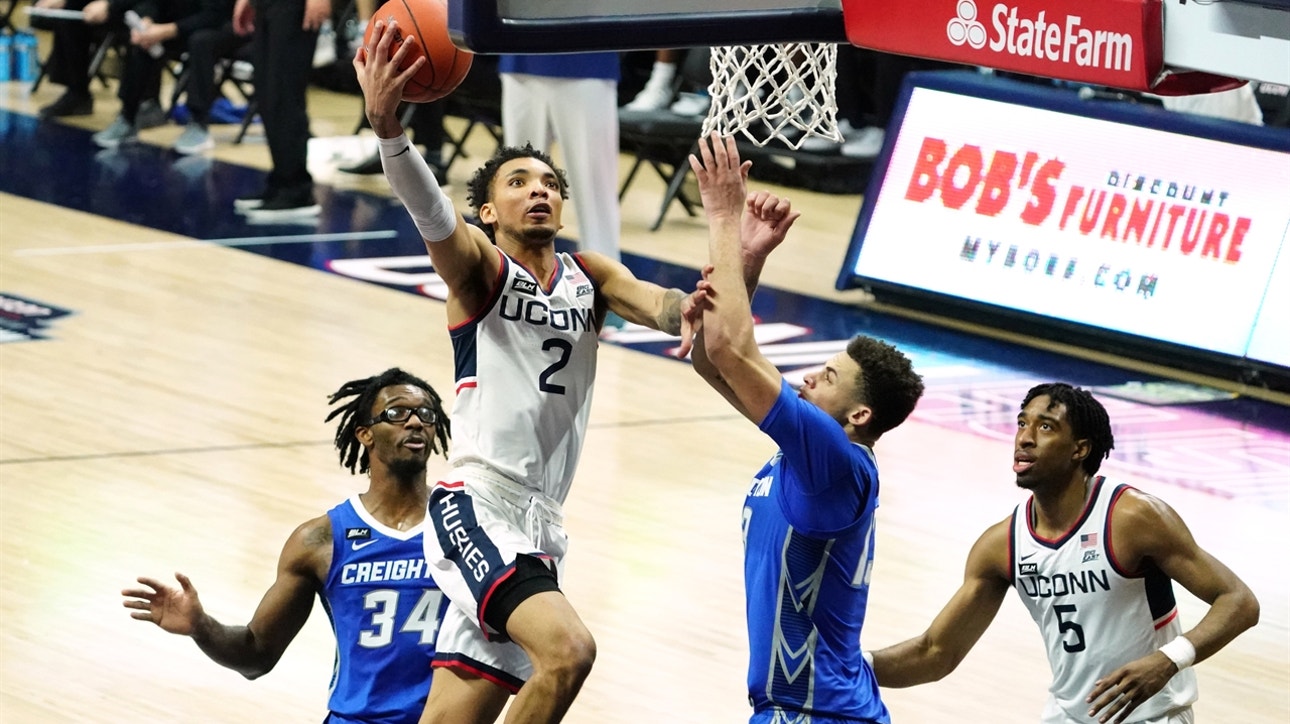 James Bouknight drops 40, but No. 9 Creighton survives UConn, 76-74 in overtime