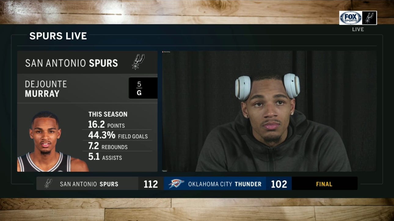 Dejounte Murray on the Spurs defeating the Thunder 112-102