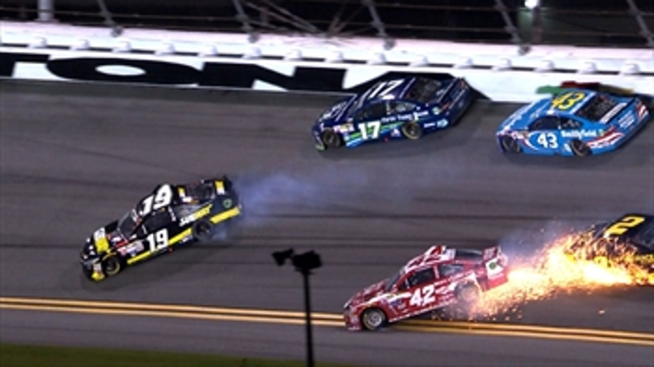 CUP: Carl Edwards Lifted Off Ground in Wreck - Daytona 2015