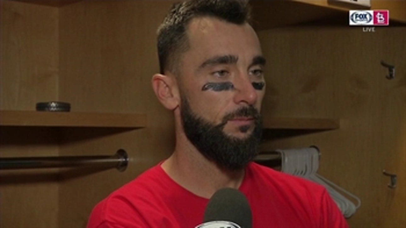 Carp keeps a straight face as teammates makes animal noises during interview