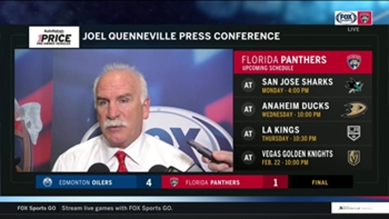 Joel Quenneville on Panthers' loss: 'We didn't dictate the tempo or the pace'