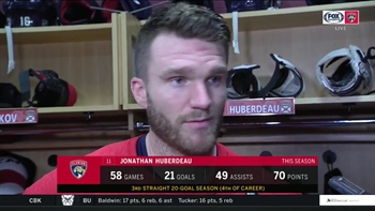 Jonathan Huberdeau recaps costly home loss to Oilers
