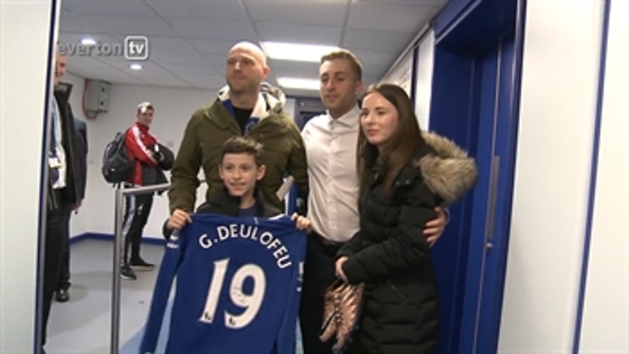 Young boy with cerebral palsy scores goal at Goodison
