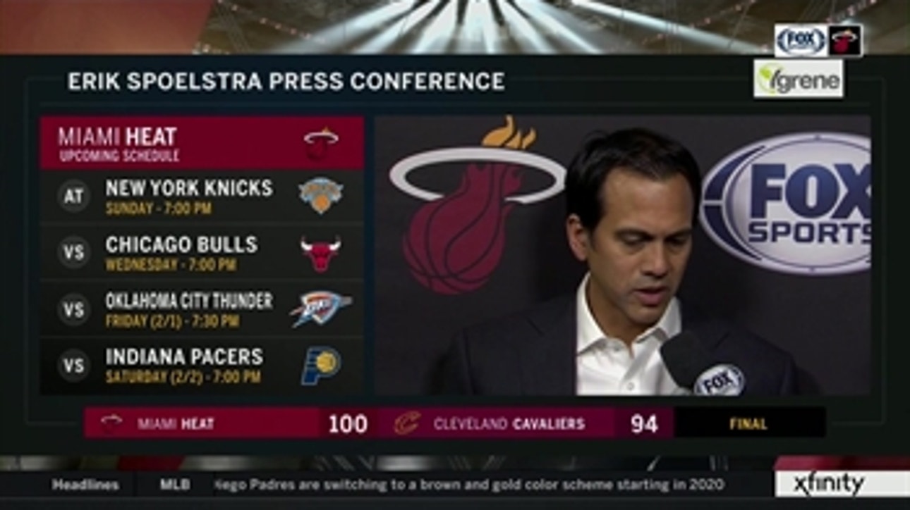 Erik Spoelstra on Justise Winslow's big night, closing out Cavaliers