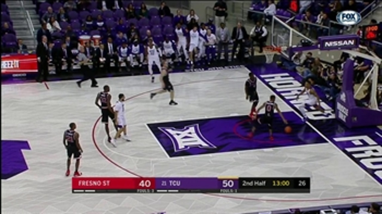 WATCH: TCU's Desmond Bane with SICK fast break dunk ' TCU vs. Fresno State