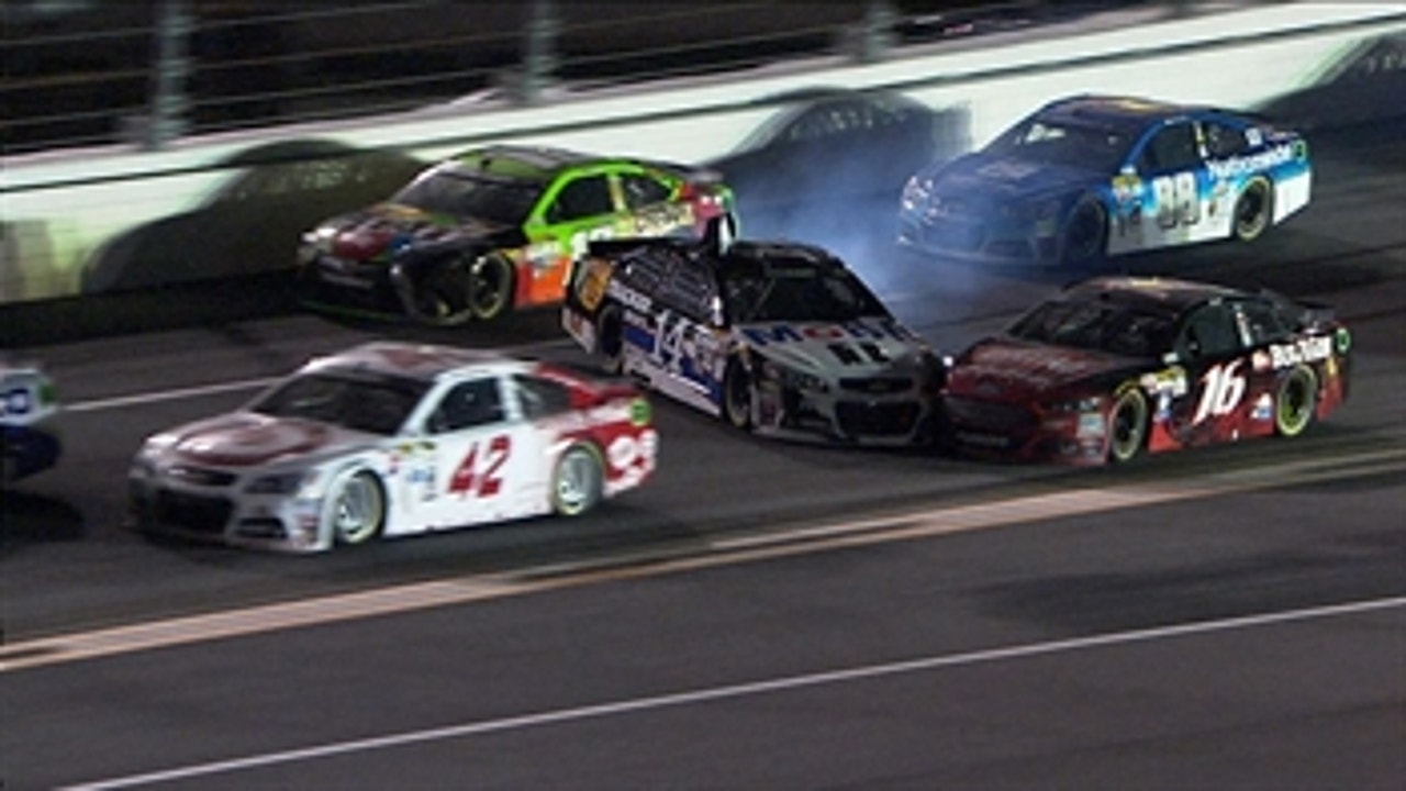 CUP: Tony Stewart Causes a Late Caution - Sprint Unlimited 2015