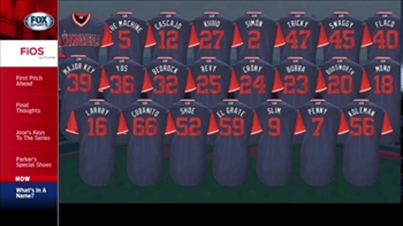 Check out the nicknames on the Angels jerseys during Players