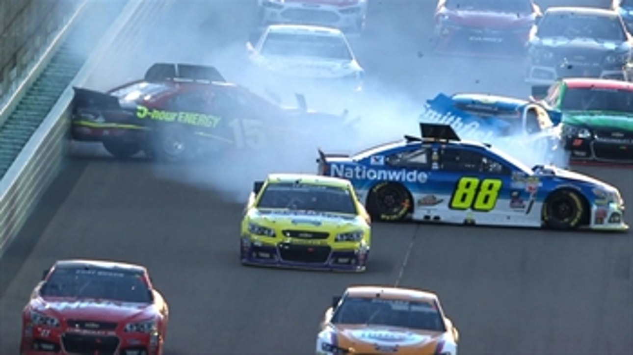 CUP: Dale Jr., Bowyer Involved in Early Wreck - Homestead 2015