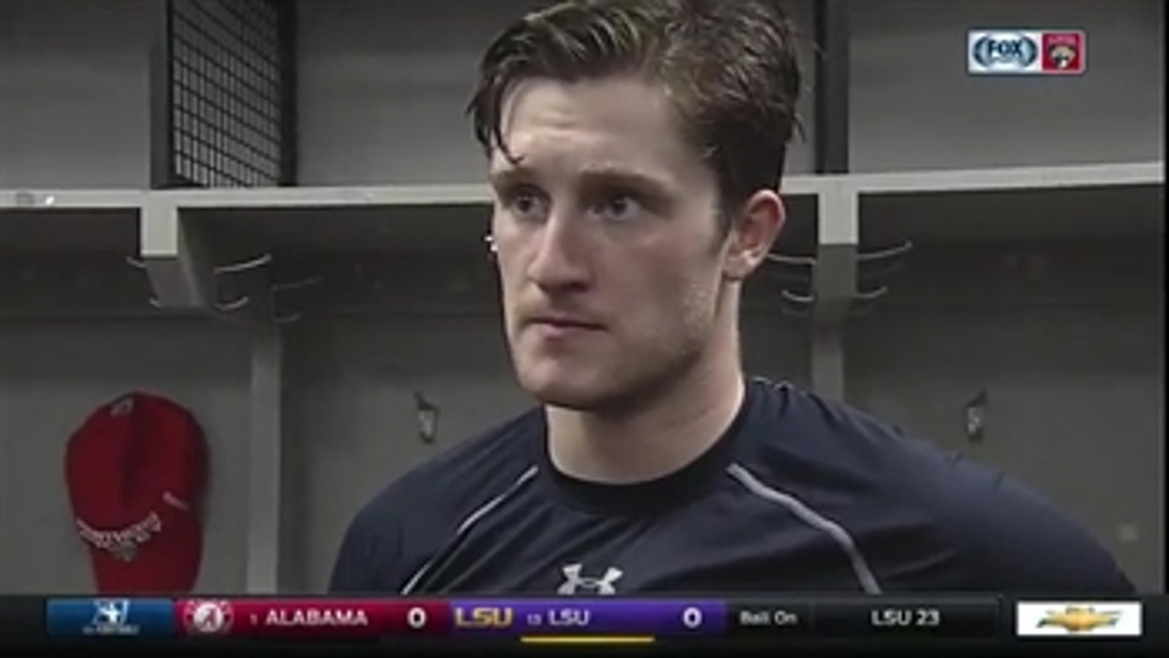 Jared McCann reacts to the loss against the Capitals