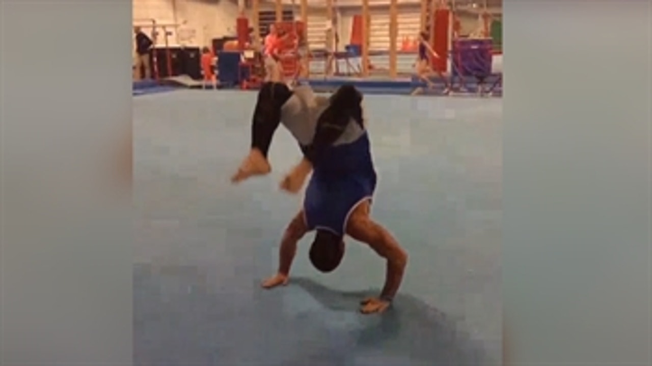 Gymnast pulls off insane flips