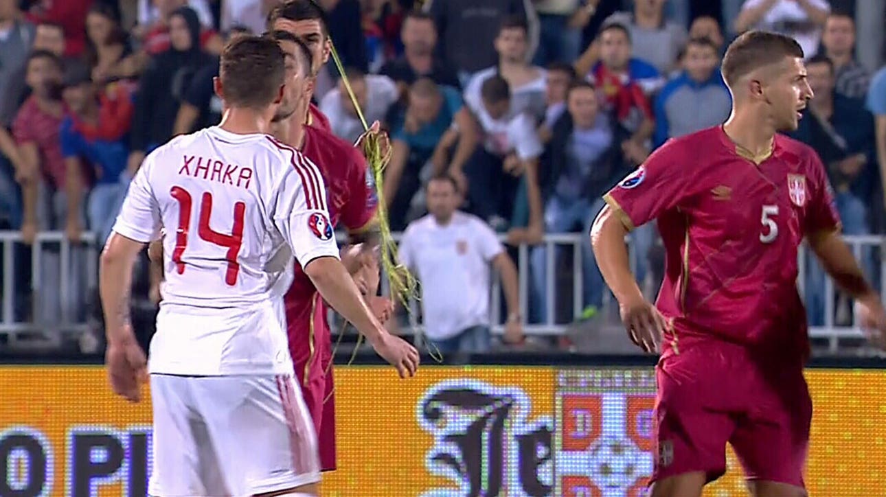 Drone suspends Serbia-Albania match