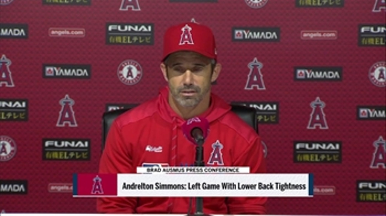 Andrelton Simmons is day-to-day with back tightness, per Ausmus