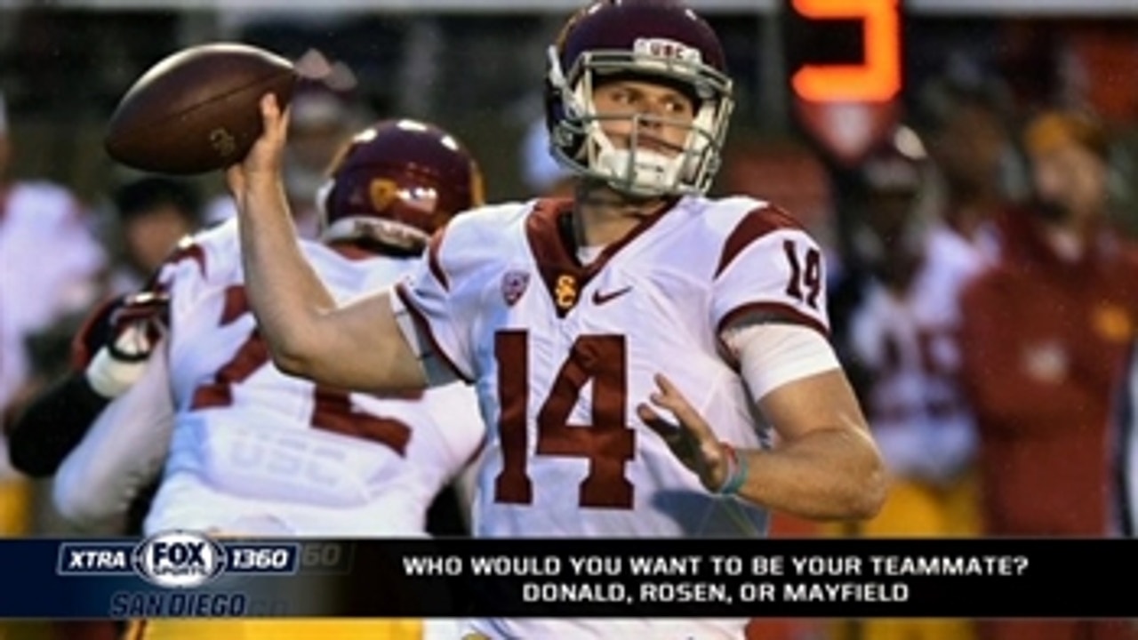 Who do you want most as your teammate? Baker Mayfield, Josh Rosen or Sam Darnold