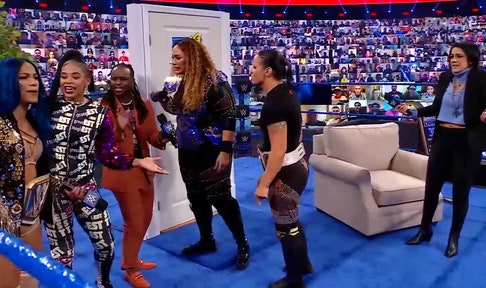 Nia Jax and Shayna Baszler join Bayley on “Ding Dong, Hello!”