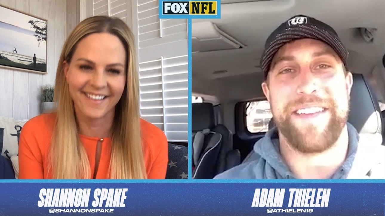 Adam Thielen goes 1 up 1 down with Shannon Spake