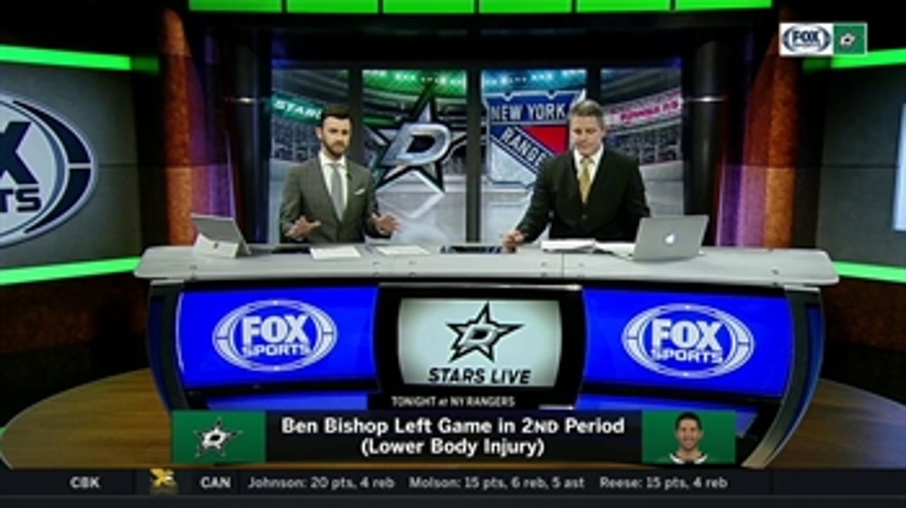 Ben Bishop left game vs. Rangers in 2nd with Injury ' Stars Live