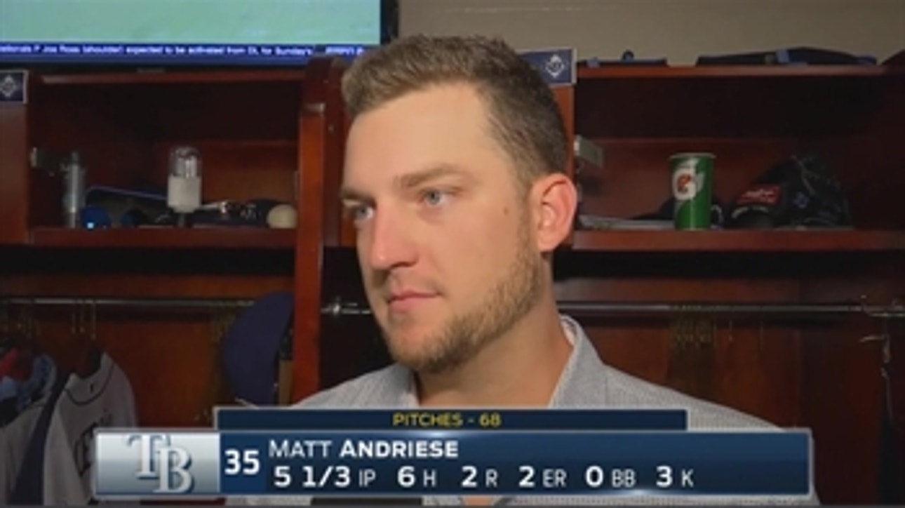 Matt Andriese says he was trying to attack the strike zone