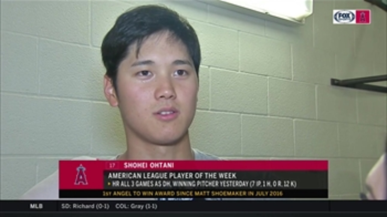 Shohei Ohtani: Thankful for fan support in home pitching debut