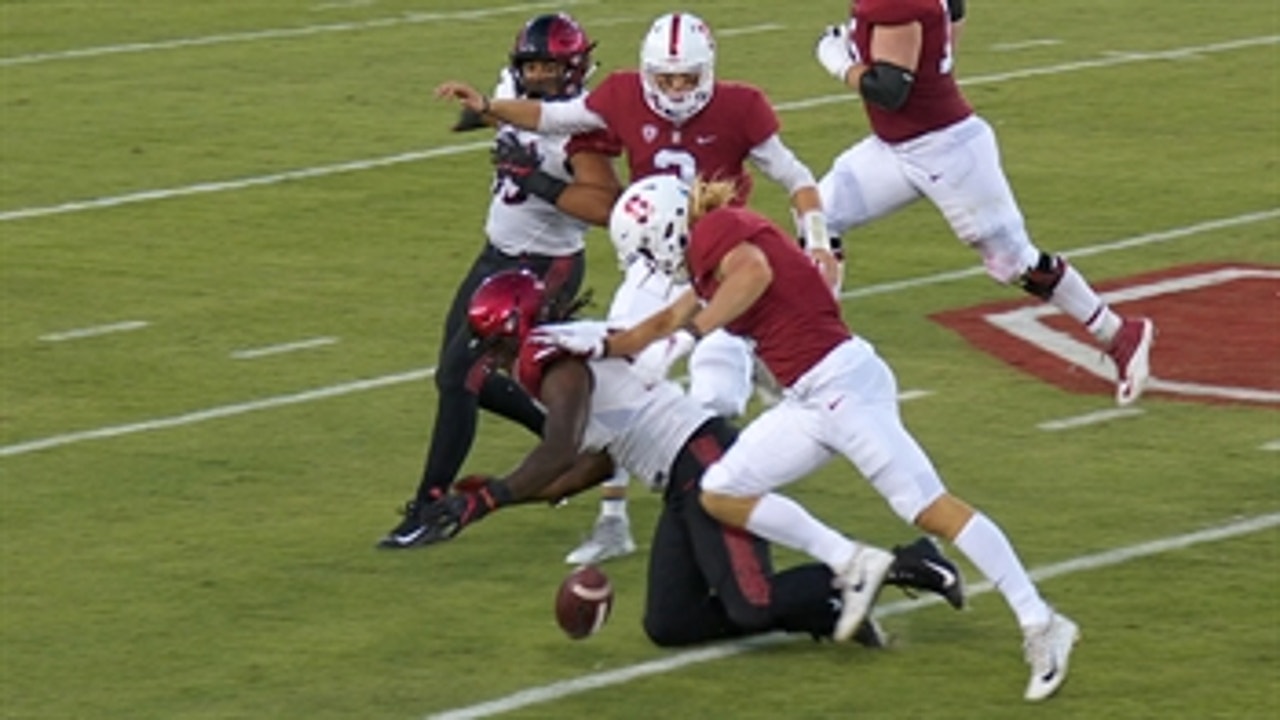 Trenton Irwin forces and recovers fumble after San Diego State picks off KJ Costello