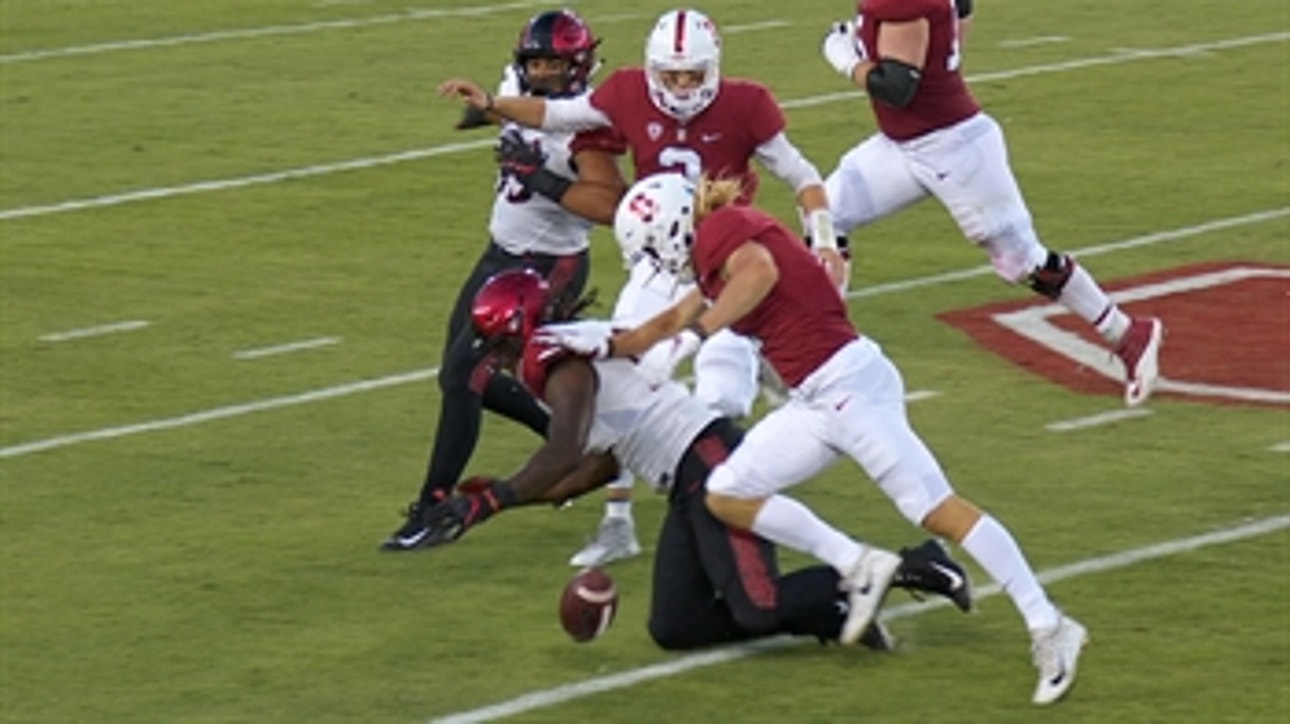 Trenton Irwin forces and recovers fumble after San Diego State picks off KJ Costello