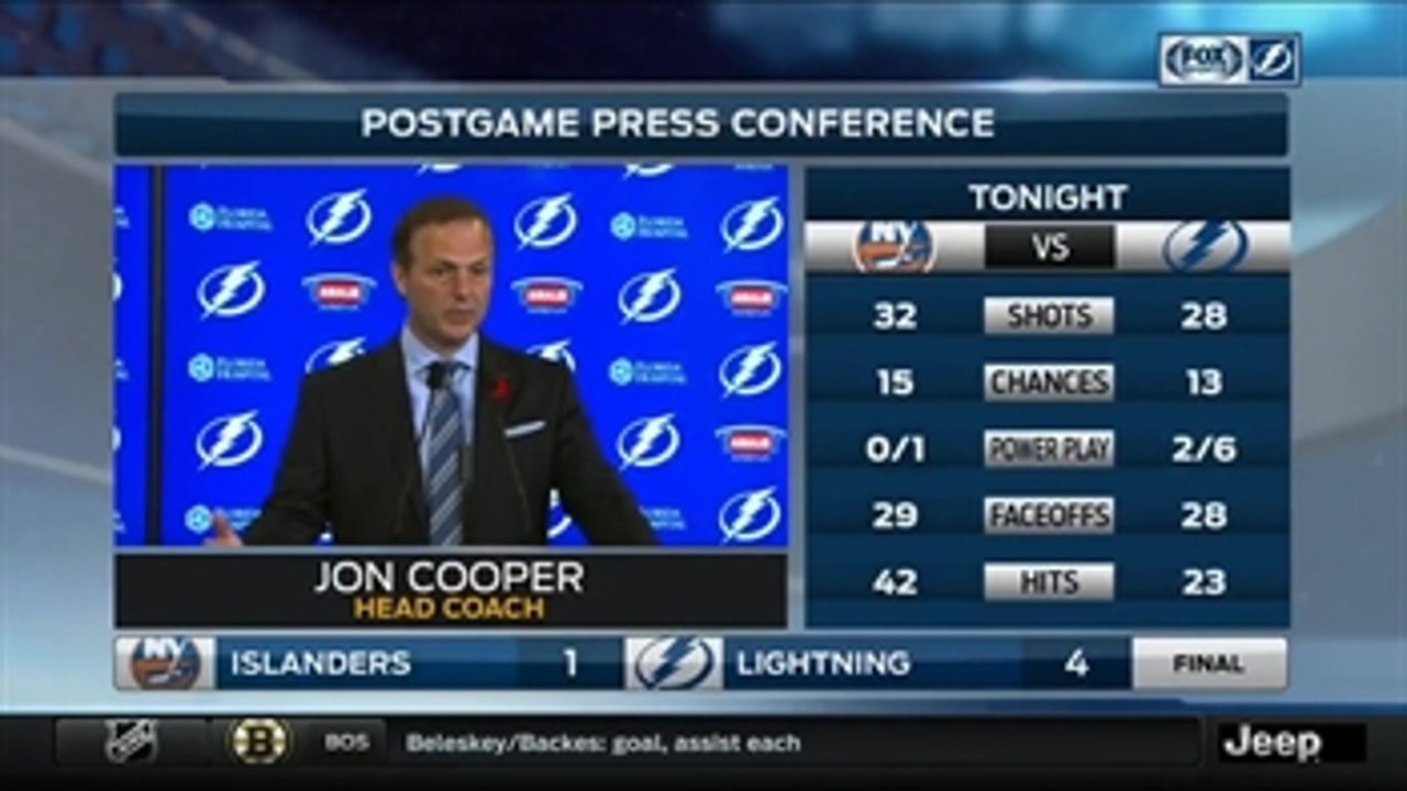 Jon Cooper: We fed off our power play