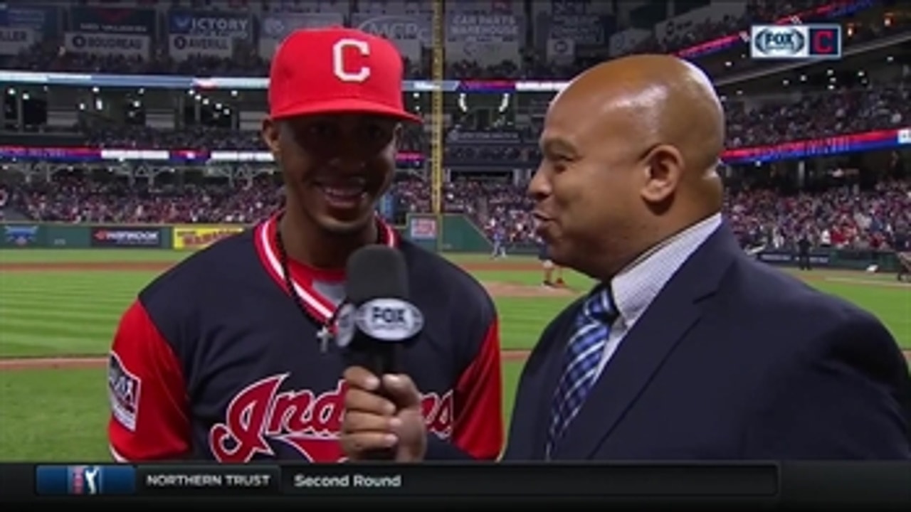 Mr. Smile: Francisco Lindor wears his Player's Weekend uniform with pride