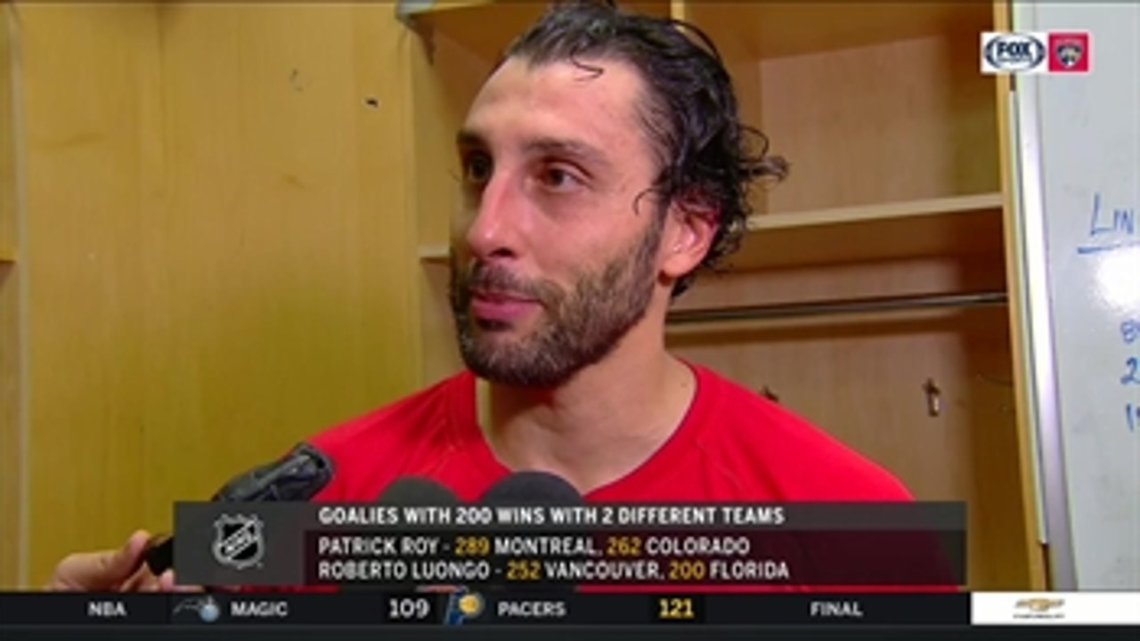 Roberto Luongo on his 200th win with the Panthers