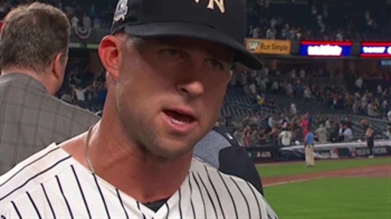 Brett Gardner speaks with Ken Rosenthal after the  Yankees' Game 4 win