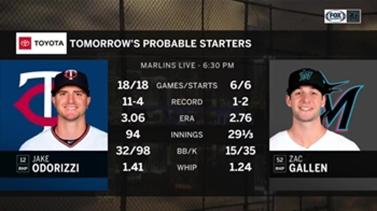 Marlins look to continue rolling as the Twins come to town