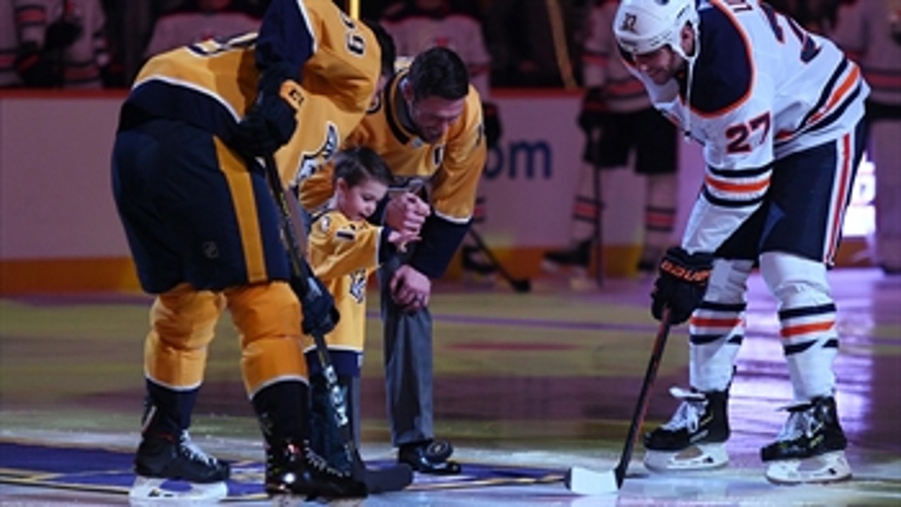 Mike Fisher, Carrie Underwood's son steals show at ceremonial puck drop