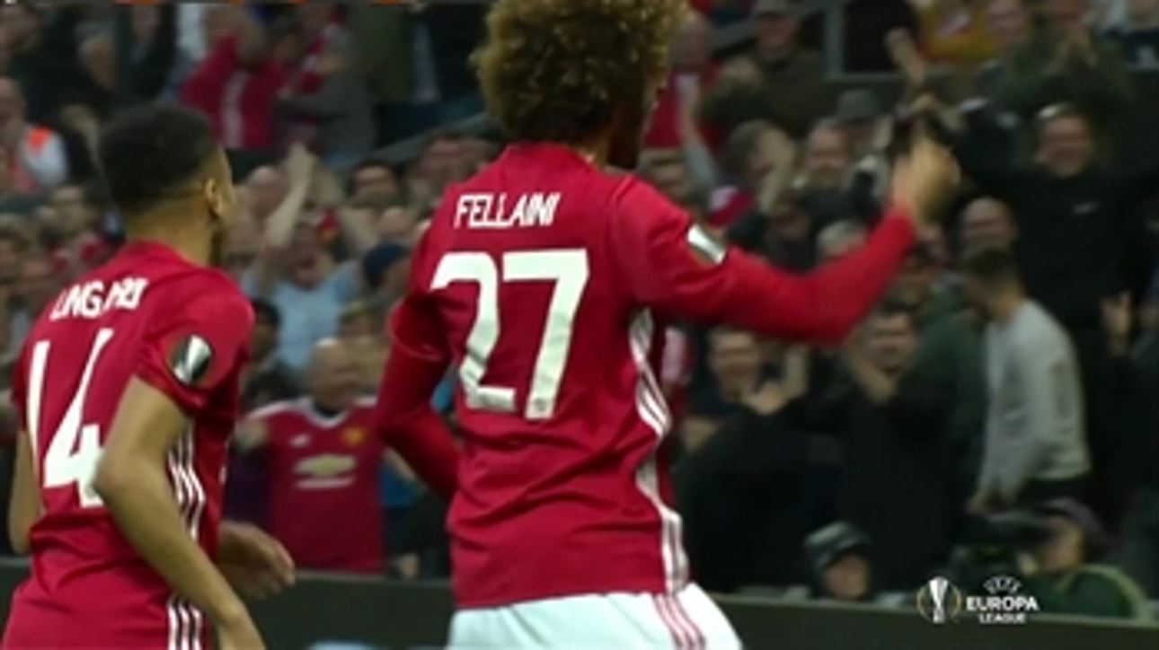 Marouane Fellaini heads it in for Manchester United ' 2016-17 UEFA Europa League Highlights