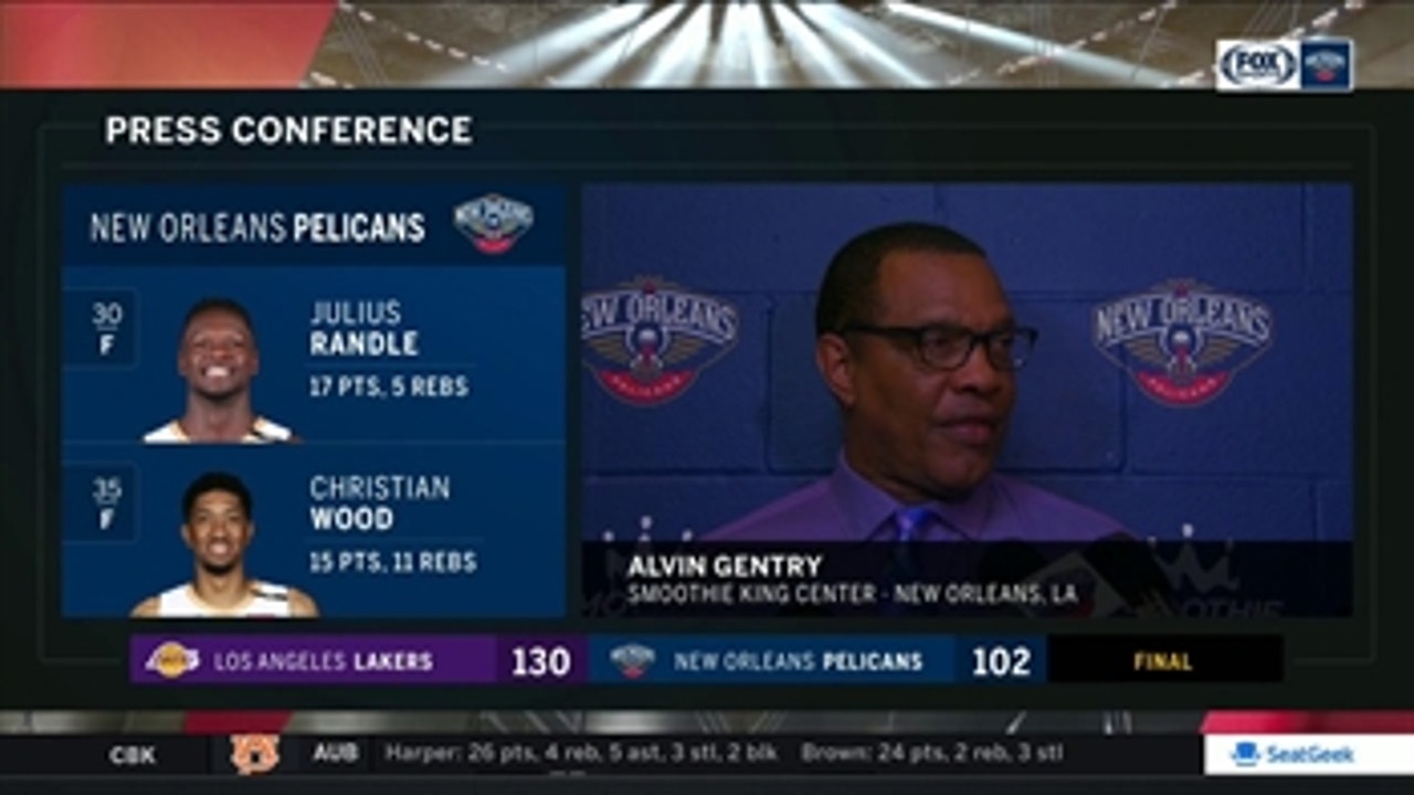 Alvin Gentry talks loss against the LA Lakers