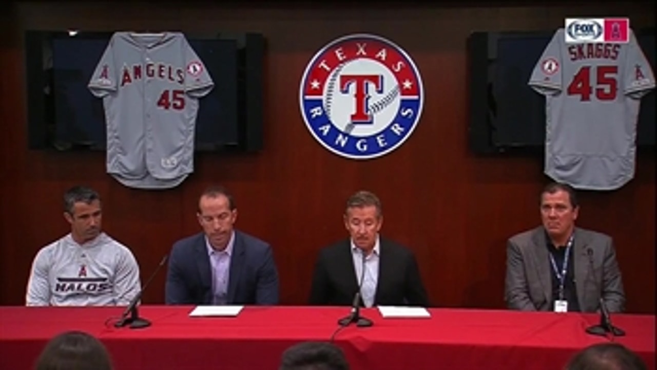 Press conference following the passing of Tyler Skaggs
