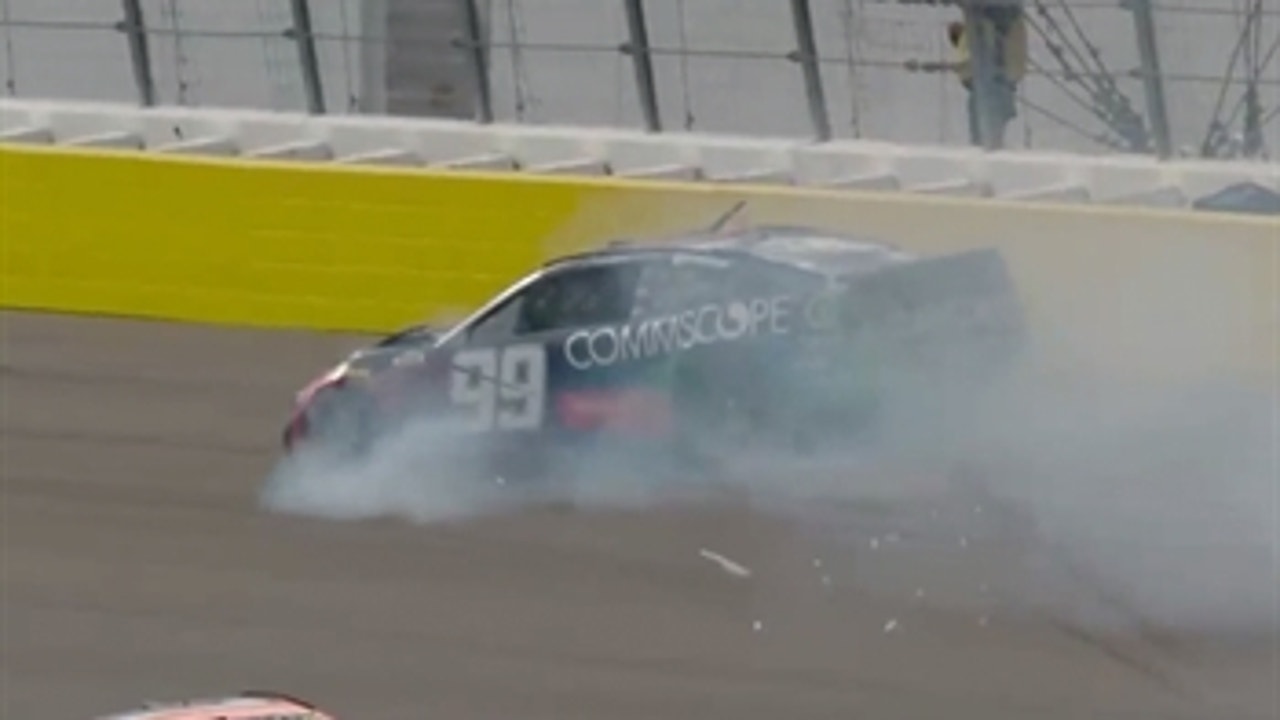 Daniel Suarez gets turned by Chase Briscoe