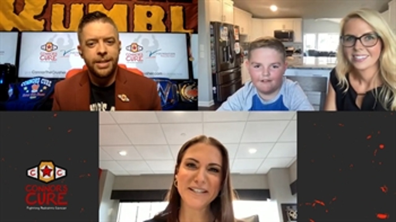 WWE's The Bump welcomes Stephanie McMahon and "Superman" Jimmy in honor of Pediatric Cancer Awareness Month