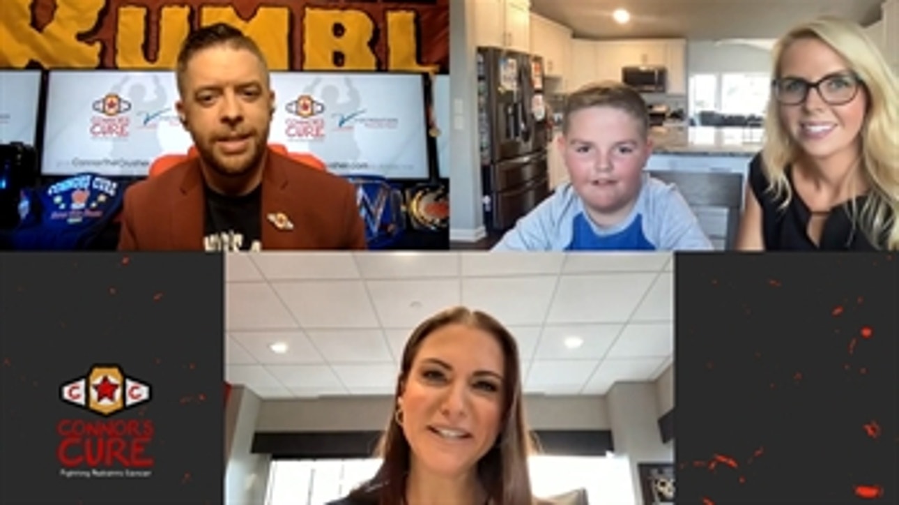 WWE's The Bump welcomes Stephanie McMahon and "Superman" Jimmy in honor of Pediatric Cancer Awareness Month