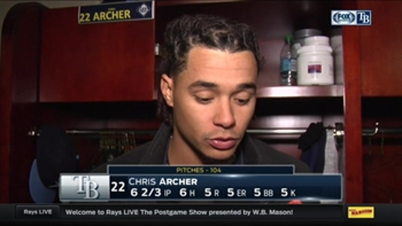 Chris Archer: 'There was a few pitches that I wish I could have back'