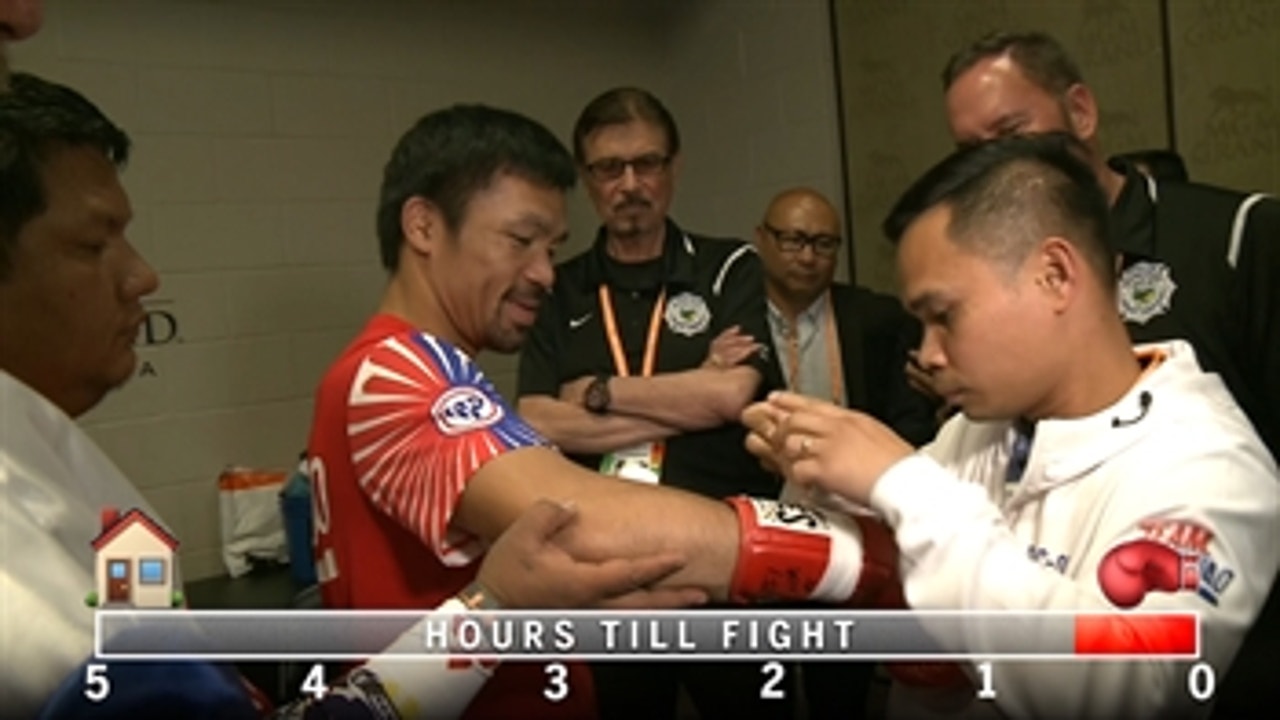 Watch behind-the-scenes as Manny Pacquiao and Keith Thurman prepare for their WBA welterweight title fight