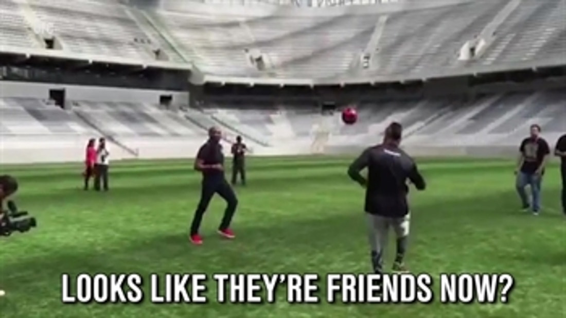 UFC stars share friendly juggling session in Brazil