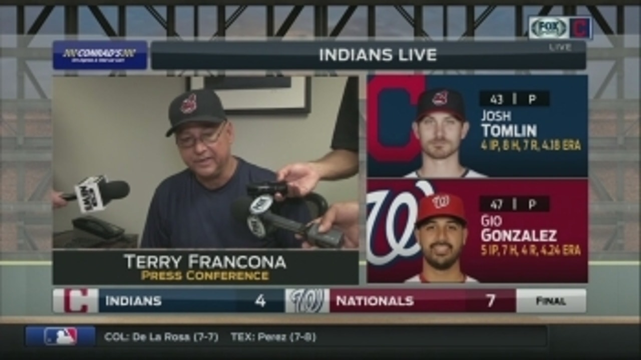 Terry Francona credits his hitters for battling back against Gio Gonzalez