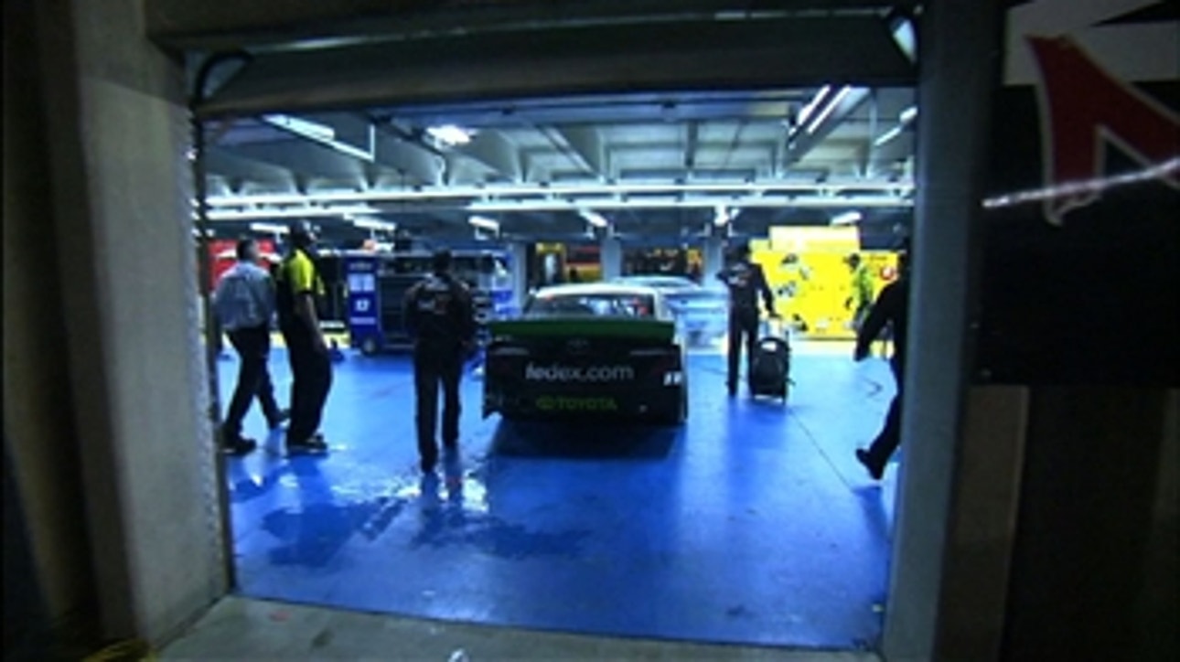 CUP: Keselowski Burnout Through Garage - Charlotte 2014