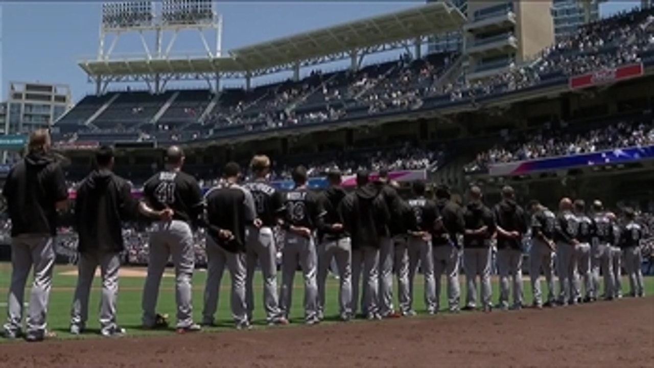 Marlins, Padres hold moment of silence on Memorial Day