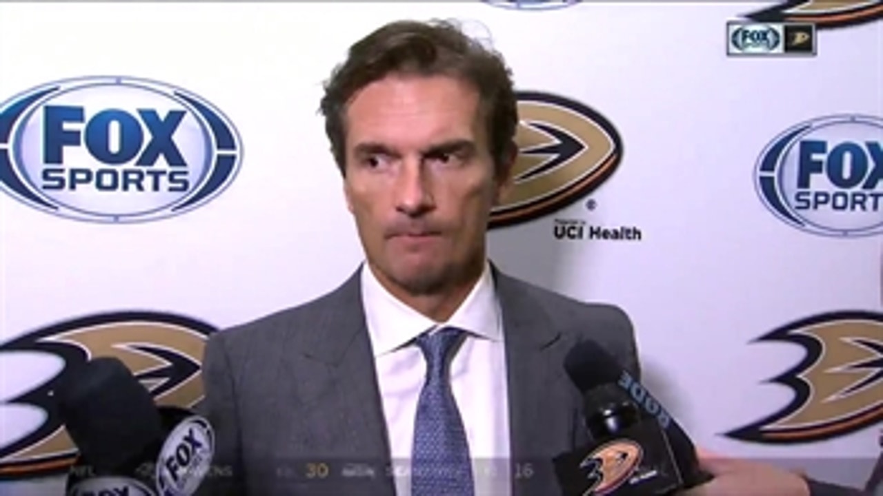 Dallas Eakins reacts to Ducks 2-1 loss to Flames