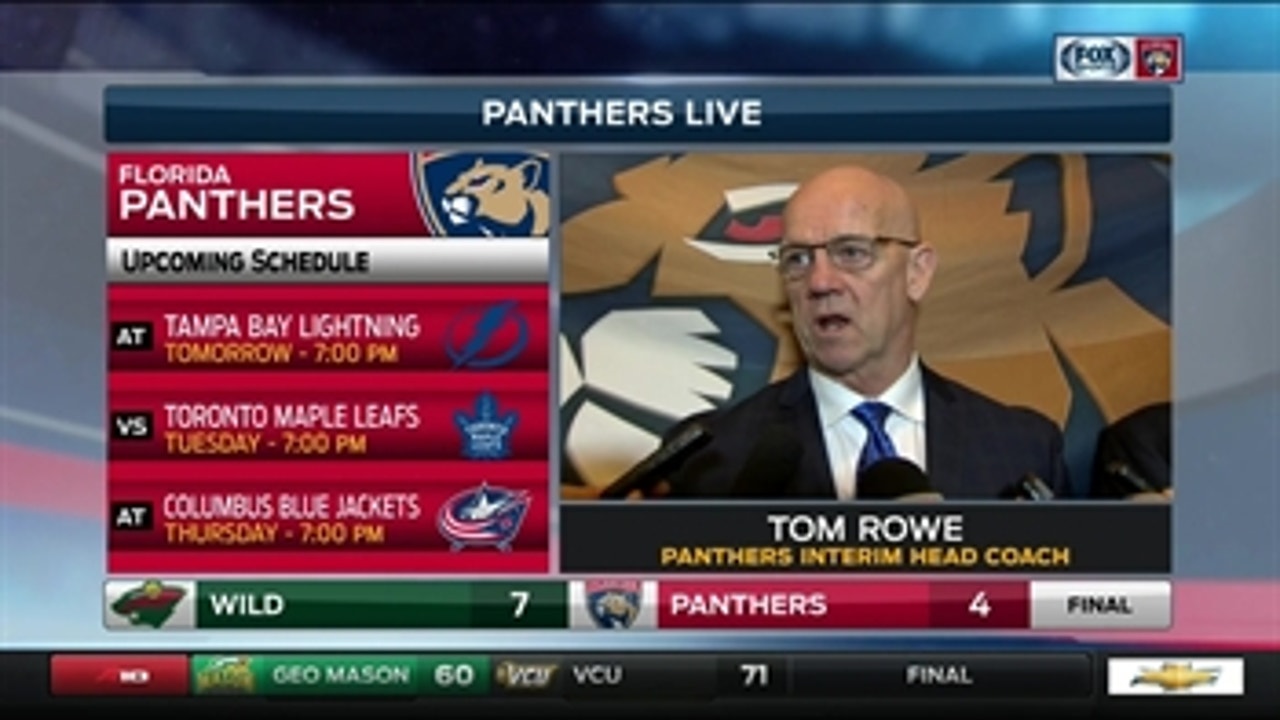 Tom Rowe liked how Panthers competed until the end vs. Wild