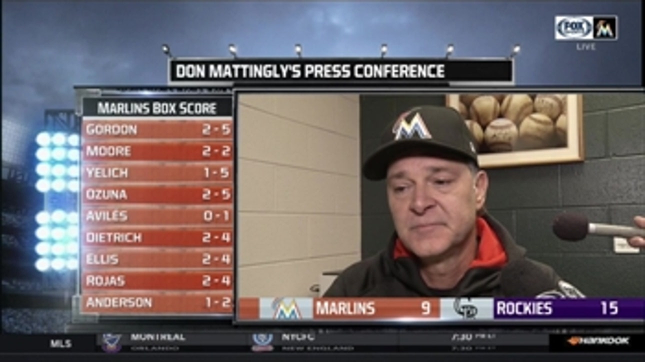 Don Mattingly discusses Adam Conley's struggles in loss to the Rockies