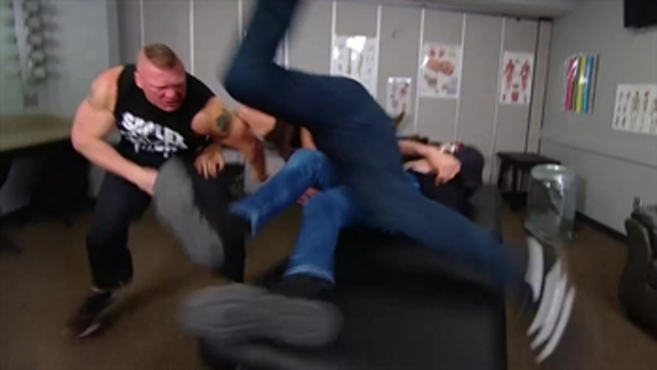 Brock Lesnar destroys Cain Velasquez, Rey Mysterio after they try to help Dominick